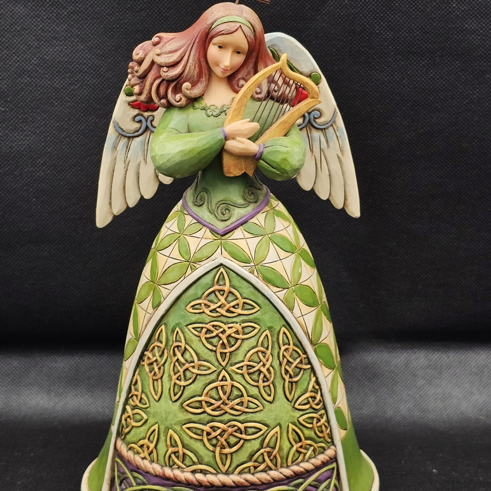 Jim Shore Heartwood Creek "Irish Blessing" Angel Figurine w/ Harp #4014987